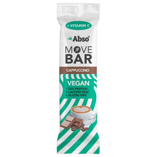 Abso Move Bar - Cappuccino ízű vegán fehérje szelet - 24 x 35 g / 24 db