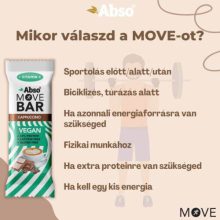 Abso Move Bar - Cappuccino ízű vegán fehérje szelet - 24 x 35 g / 24 db