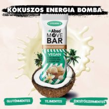 Abso Move Bar - Vaníliás-kókuszgolyó ízű vegán fehérje szelet - 24 x 35 g / 24 db