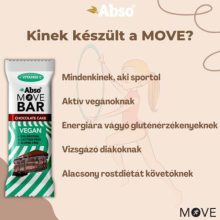 Abso Move Bar - Vaníliás-kókuszgolyó ízű vegán fehérje szelet - 24 x 35 g / 24 db