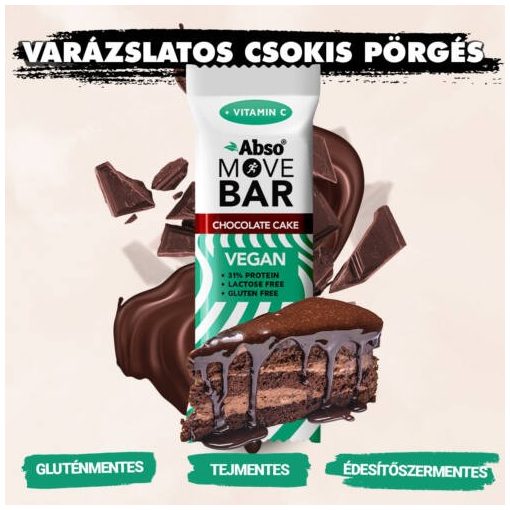 Abso Move Bar - Csokoládétorta ízű vegán fehérje szelet - 35 g