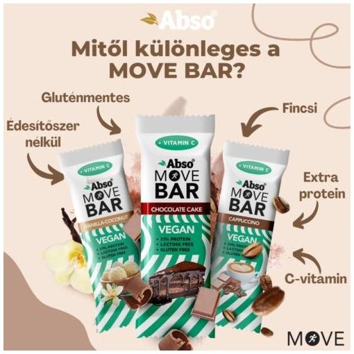 Abso Move Bar - Csokoládétorta ízű vegán fehérje szelet - 35 g