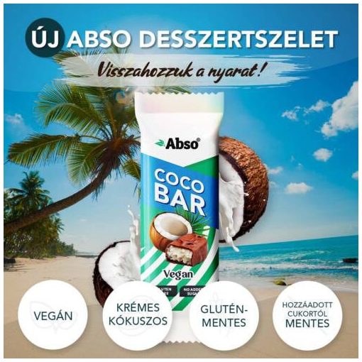 Abso Coco Bar - Kókuszos vegán desszert szelet - 20 x 35 g / 20 db