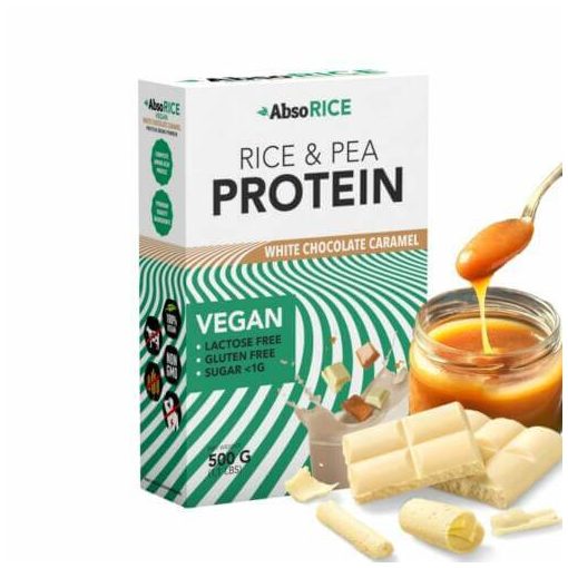AbsoRICE - Fehércsokoládé ízű vegán fehérjepor - 500 g