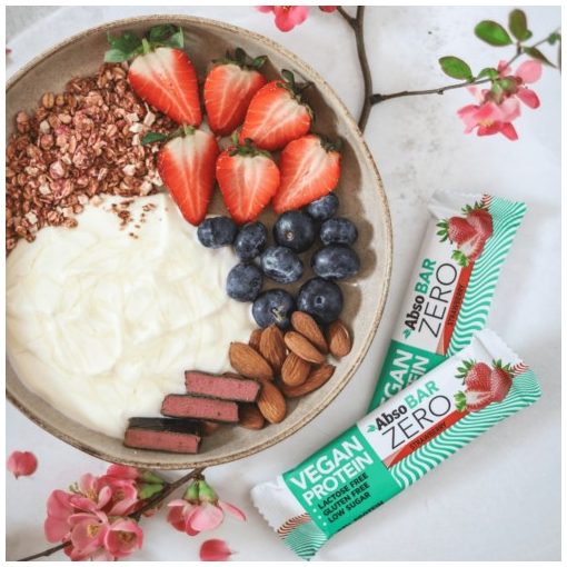 AbsoBar Zero - Eper, vegán fehérje szelet - 24 x 40 g / 24 db 