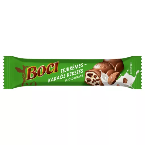 BOCI tejcsokoládé tejkrémes-kakaós kekszes töltelékkel - 32g