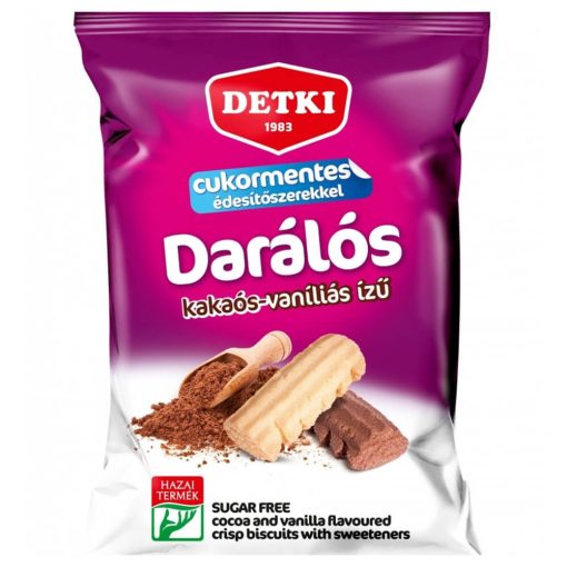 Detki Cukormentes darálós vaníliás és kakaós omlós keksz, 180 g