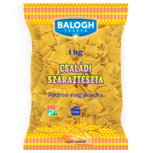 Balogh Tészta - Családi száraztészta - Fodros nagykocka tojás nélküli száraztészta - 1kg