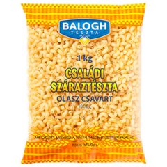   Balogh Tészta - Családi száraztészta - Olasz Csavart tojás nélküli száraztészta - 1kg