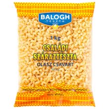 Balogh Tészta - Családi száraztészta - Olasz Csavart tojás nélküli száraztészta - 10 x 1kg / 10 db