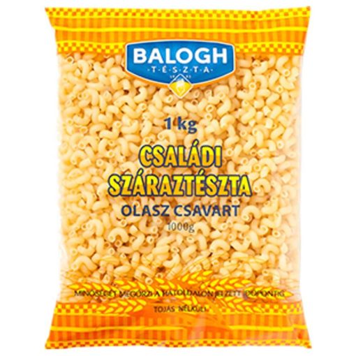 Balogh Tészta - Családi száraztészta - Olasz Csavart tojás nélküli száraztészta - 10 x 1kg / 10 db