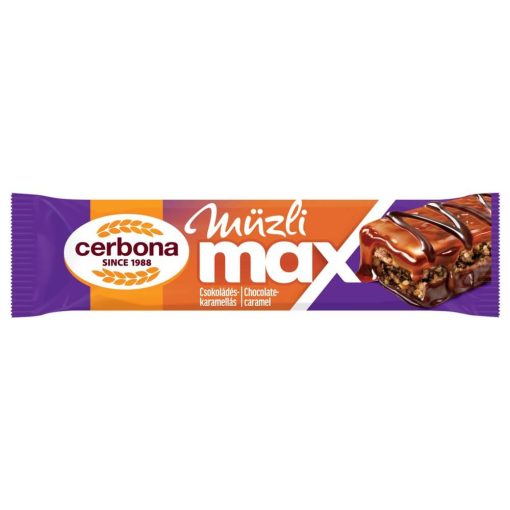 Cerbona MAX Csokoládés müzliszelet, sós-karamella réteggel, kakaós bevonó talppal 200 x 30g / 200 db