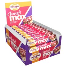 Cerbona MAX Málnás-citromos müzliszelet, málna ízesítésű karamella réteggel, joghurtos bevonó talppal 200 x 30g / 200 db