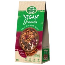 Cerbona Vegán Csokoládés-meggyes granola müzli, hozzáadott cukor nélkül 300g