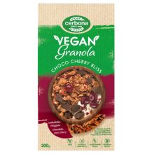 Cerbona Vegán Csokoládés-meggyes granola müzli, hozzáadott cukor nélkül 15 x 300g / 15 db