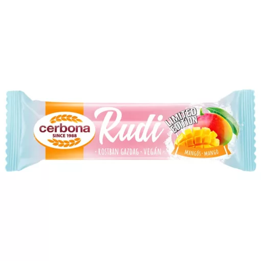 Cerbona Rudi, Mangós töltelékkel, kakaós bevonóval, hozzáadott cukor nélkül 30 g