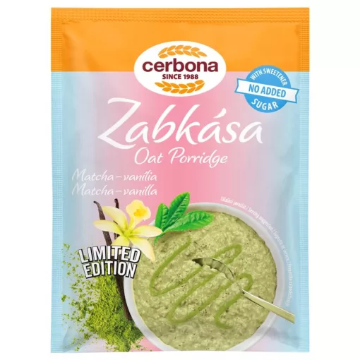 Cerbona Matcha-vanília ízű zabkása, 50 g HCN