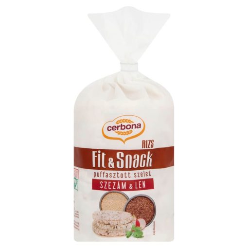 Cerbona Fit & Snack Puffasztott rizsszelet Lenmaggal és Szezámmaggal 90 g