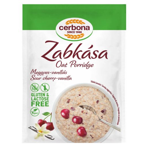 Cerbona Glutén- és laktózmentes meggyes-vaniliás zabkása 50 g