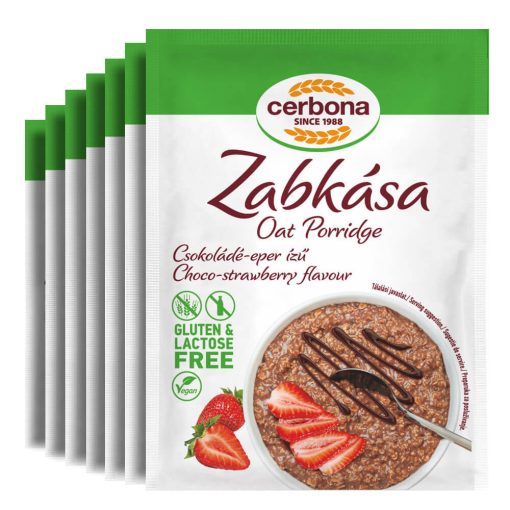 Cerbona Glutén- és laktózmentes csokoládés-epres zabkása - Heti csomag / 7 x 50 g