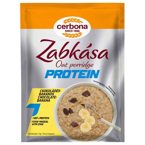 Cerbona Sport Protein Csokoládés-banános zabkása édesítőszerrel 60 g