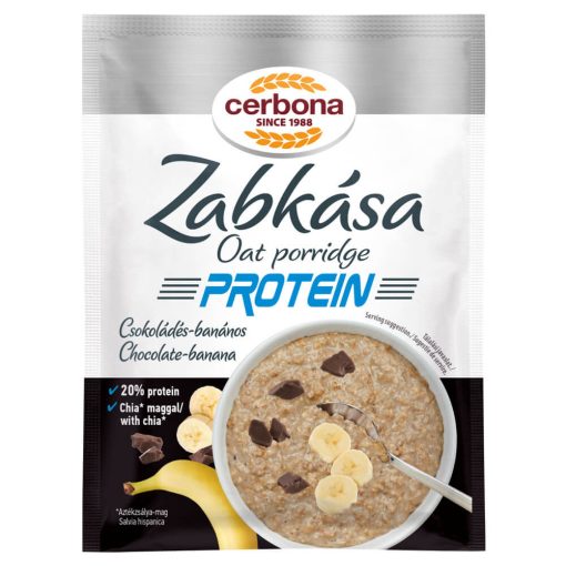 Cerbona Sport Protein Csokoládés-banános zabkása édesítőszerrel 60 g