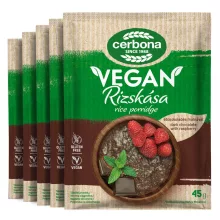 Cerbona Vegán étcsokoládés rizskása málnával gluténmentes - Tízórai csomag / 5 x 45 g
