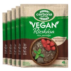   Cerbona Vegán étcsokoládés rizskása málnával gluténmentes - Tízórai csomag / 5 x 45 g