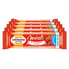   Cerbona Piros-gyümölcsös müzliszelet - Tízórai csomag / 5 x 20 g