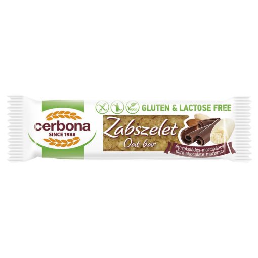 Cerbona Glutén- és laktózmentes zabszelet étcsokoládés-marcipános 20 x 40 g / 20 db