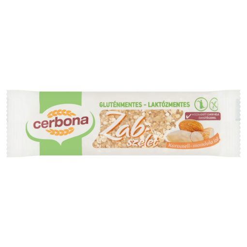 Cerbona Glutén- és laktózmentes zabszelet Karamell-mandulás, édesítőszerrel 40 g
