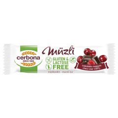   Cerbona Big Glutén- és laktózmentes Meggyes-csokoládés müzliszelet 35 g