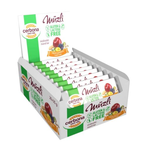 Cerbona Big Glutén- és laktózmentes Magvas-gyümölcsös müzliszelet 240 x 35 g / 240 db