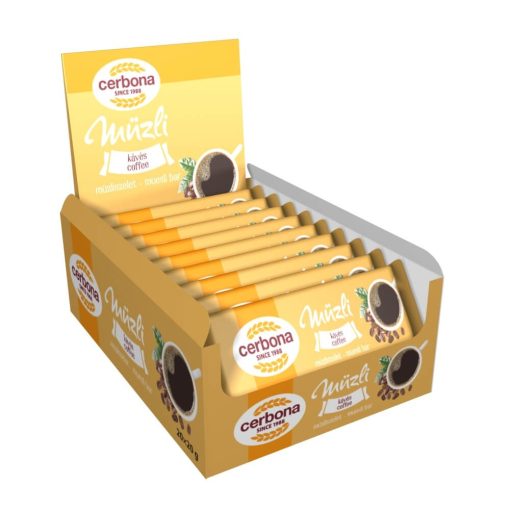 Cerbona Kávés müzliszelet fehér bevonó talppal 20 x 20 g / 20 db