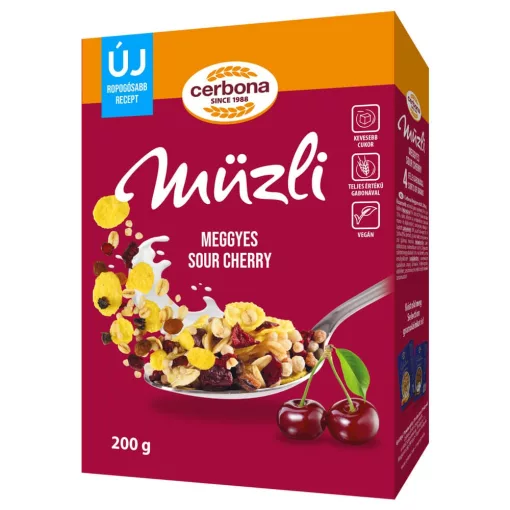 Cerbona Meggyes müzli 200 g (dobozos)