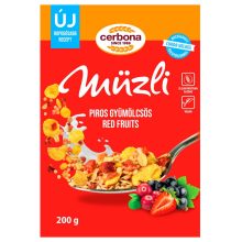 Cerbona Piros-gyümölcsös müzli 200 g (dobozos) 16 x 200 g / 16 db