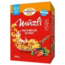 Cerbona Piros-gyümölcsös müzli 200 g (dobozos) 16 x 200 g / 16 db