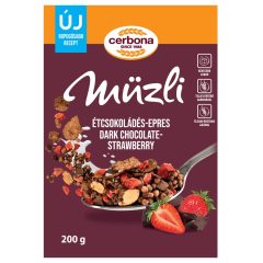 Cerbona Étcsokoládés-epres müzli 200 g (dobozos)