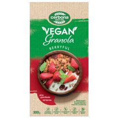   Cerbona Vegán piros-gyümölcsös granola müzli, cukor hozzáadása nélkül 300 g