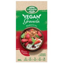 Cerbona Vegán piros-gyümölcsös granola müzli, cukor hozzáadása nélkül 15 x 300 g / 15 db