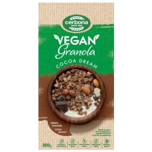Cerbona Vegán kakaós-mandulás granola müzli, cukor hozzáadása nélkül 15 x 300 g / 15 db