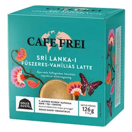 Café Frei, Dolce-Gusto Sri Lanka-i fűszeres vaníliás latte kávékapszula, 9db kapszula/dobozos kiszerelésben