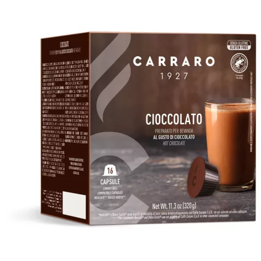Carraro Cioccolato - 16 db kapszula/doboz kiszereléssel (Dolce Gusto kompatibilis)